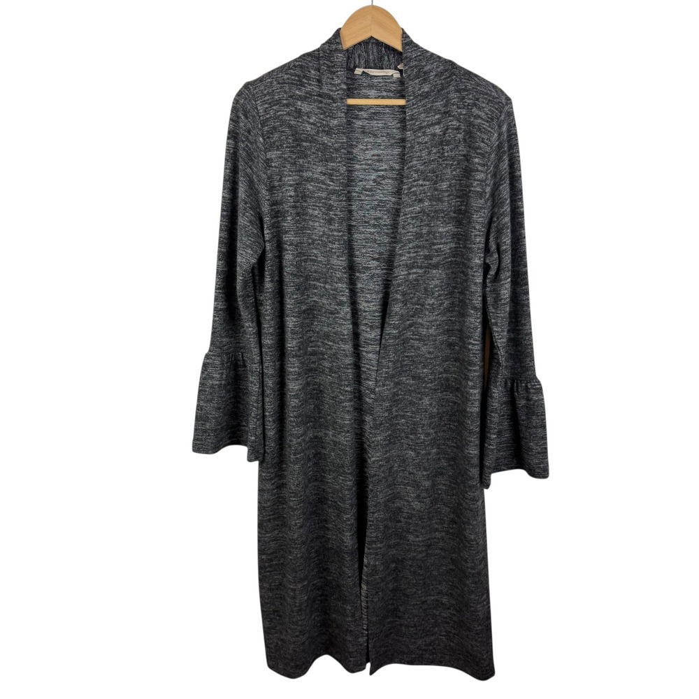 Soft Surroundings Duster Cardigan Large Gray Bell Sleeve Open Front Soft Comfy‎